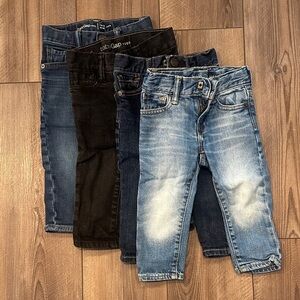 Baby Gap 18-24 months Jeans lot / Light Blue, Dark Blue, Black / 4 pairs